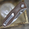 EIKONIC Knife Co Kasador (331SBR) 2.74" D2 Polished Satin Plain Drop Point Blade, Brown Micarta Handle