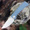 EIKONIC Knife Co RCK9 (100SGY) 3.0" D2 Satin Plain Drop Point Blade, Blue G-10 Handle