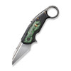 WE Knife Yardbird (WE220214) 2.44" CPM-20CV Hand Rubbed Satin Wharncliffe Plain Blade, Black 6AL4V Titanium Handle with Jungle Wear Fat Carbon Inlay