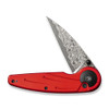 CIVIVI Knives Starflare (CIVC23052DS1) 3.3" Damascus Wharncliffe Plain Blade, Red Aluminum Handle