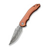 CIVIVI Knives Bluetick (CIVC23050DS1) 3.47" Damascus Drop Point Plain Blade, Guibourtia Wood Handle