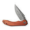 CIVIVI Knives Bluetick (CIVC23050DS1) 3.47" Damascus Drop Point Plain Blade, Guibourtia Wood Handle