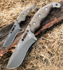 TOPS KNIVES Wild Runner Piggyback Combo (TPWDRCMB02) 5.25" and 3.50" 1095 Sniper Gray Drop Point Plain Blade, Green Canvas Micarta Handle, Black Kydex Sheath