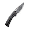 WE KNIFE Nefaris (WE22040F-DS1) 3.48" Damascus Clip Point Plain Blade, Nebula Carbon Fiber and Black Titanium Handle