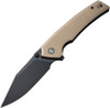 CIVIVI Tranquil (C23027-3) 3.7" 14C28N Black Drop Point Plain Blade, Tan G-10 Handle