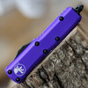 Microtech UTX-85 S/E (MCT2311PU) 3.125" Premium Steel Two-Toned Drop Point Plain Blade, Purple Aluminum Handle