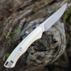 CobraTec Savage Hidden Release (CTSAVDNSM390) - 3.25" Satin M390 Plain Blade, Silver Aluminum Handle