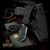 Hardcore Hardware Australia (MILF-03) - 3.45" CPM S30V Black Tanto Partially Serrated Blade, Black G-10 Handle