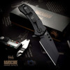 Hardcore Hardware Australia (MILF-04) - 3.45" CPM S30V Black Wharncliffe Plain Blade, Black G-10 Handle