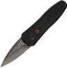Kershaw Launch 4 Automatic Knife (7500BLKDAM)- 1.90" Black Damascus Spear Point Plain Blade, Black Aluminum Handle