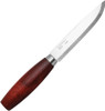 Mora Classic No 3 (FT02412) 5.25" Carbon Steel Satin Straight Back Plain Blade, Red Oiled Birch Handle