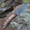 Winkler Knives Standard Duty 1 (WK034) 3.25" 80CrVr Black Trailing Point Plain Blade, Maple Wood Handle, Brown Leather Sheath