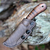 Winkler Knives Standard Duty 1 (WK034) 3.25" 80CrVr Black Trailing Point Plain Blade, Maple Wood Handle, Brown Leather Sheath