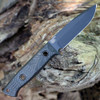 Benchmade Bushcrafter (BM163BK) 4.38" CPM-CruWear Black Cerakote Drop Point Plain Blade, Black Carbon Fiber Handle, Black Modular Molded Sheath with Push Button Release