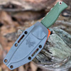 Benchmade Steep Country (BM15006-01) 3.54" CPM-S30V Stonewashed Clip Point Plain Blade, Dark Olive Santoprene Handle, Dual Orange and Gray Boltaron Sheath