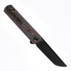 Kansept Knives Foosa (K2020T3) 3.06" CPM-S35VN Satin Tanto Plain Blade, Copper Carbon Fiber Handle