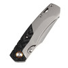 Kansept Knives Weim (K1051A1) 3.28" CPM-S35VN Satin Sheepsfoot Plain Blade, Black/Gray Titanium +  Twill Carbon Fiber Handle