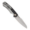 Kansept Knives Weim (K1051A1) 3.28" CPM-S35VN Satin Sheepsfoot Plain Blade, Black/Gray Titanium +  Twill Carbon Fiber Handle