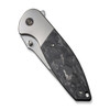 WE Knife Nitro OG (WE230351) 3.75" CPM-20CV Hand Rubbed Satin Drop Point Plain Blade, Gray and Black 6AL4V Titanium with Carbon Fiber Inlay