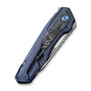 WE Knife Falcaria (WE23012B3) 3.64" CPM-20CV Satin Wharncliffe Plain Blade, Blue Titanium Handle with Aluminum Foil Carbon Fiber Inlay