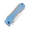 Kansept Knives Loki (K1058A2) 2.99" CPM-S35VN Satin Drop Point Plain Blade, Blue Titanium Handle