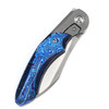 Kansept Knives Cosmos (K1059A3) 3.58" CPM-20CV Satin Wharncliffe Plain Blade, Blue Titanium + Timascus Handle