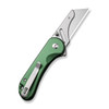 CIVIVI Elementum Utility (CIVC23039B3) 2.26" 6Cr Stonewashed Reverse Tanto Plain Blade, Green Aluminum Handle