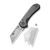 CIVIVI Elementum Utility (C23039B4) 2.26" 6Cr Stonewashed Reverse Tanto Plain Blade, Gray Aluminum Handle