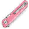 Bestechman Mini Dundee (BTKMK03B) 2.92" D2 Satin and Stonewashed Drop Point Plain Blade, Pink G-10 Handle