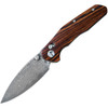 Bestechman Ronan (BTKMK02L) 3.26" Damascus Drop Point Plain Blade, Rosewood Handle