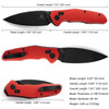 Bestechman Ronan (BTKMK02J) 3.26" 14C28N Black PVD Coated Drop Point Plain Blade, Red G-10 Handle