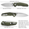 Bestechman Ronan (BTKMK02B) 3.26" Sandvik 14C28N Satin Drop Point Plain Blade, OD Green G-10 Handle