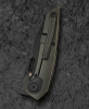 Bestech Knives VK-VOID (BTKT2305D) 2.85" Elmax Black Stonewashed Wharncliffe Plain Blade, Black/Bronze Titanium Handle