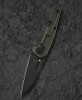 Bestech Knives VK-VOID (BTKT2305D) 2.85" Elmax Black Stonewashed Wharncliffe Plain Blade, Black/Bronze Titanium Handle