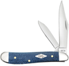 Case Peanut 60514, Tru-Sharp Surgical Stainless Steel Blade, Smooth Blue Denim Canvas Laminate (10220 SS)