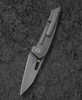 Bestech Knives VK-VOID (BTKT2305C) 2.85" Elmax Black Bead Blast +Stonewash Wharncliffe Plain Blade, Gray Titanium Handle