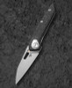 Bestech Knives VK-VOID (BTKT2305B) 2.85" Elmax Stonewashed Wharncliffe Plain Blade, Black Carbon Fiber/Titanium Handle