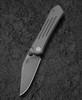 Bestech Knives Icarus (BTKT2302D) 2.65" M390 Bead Blast Stonewashed Drop Point Plain Blade, Gray Titanium Handle