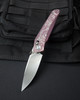 Bestech Knives Mothus (BTKT2206E) 3.47" M390 Satin Drop Point Plain Blade, Purple Titanium Handle