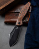 Bestech Knives Lockness (BTKT2205C) 3.91" M390 Black Stonewash Drop Point Plain Blade, Black + Orange G10 + Titanium Handle