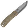 Knafs Lulu (KNAFS-00231) 2.95" CPM-MagnaCut Raw Drop Point Plain Blade, Layered Green Micarta and Red G-10 Handle, Black Thermoplastic Sheath