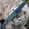 Pro-Tech Knives Malibu (5236-Green) 3.25" CPM-20CV Black DLC Coated Reverse Tanto Plain Blade, Green Dragon Scale Aluminum Handle