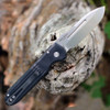 Pro-Tech Knives PDW Invictus Auto (1804) - 3.5" Stonewash CPM-MagnaCut Spear Point Plain Blade, Black Milled Grooves Aluminum Handle with Red G-10 Push Button, Steel Safety