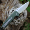 Pro-Tech Rockeye (LG301-Green) 3.4" CPM-S35VN Stonewashed Drop Point Plain Blade, Green Aluminum Handle with Push Button Open