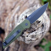 Pro-Tech Tactical Response 3 (TR-3 X1 Green) 3.5" Black Clip Point Plain Blade, Green Aluminum Handle with "Fish Scale" Engraved Frame with Push Button Open