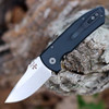 Pro-Tech Short Blade Rockeye (SBR) LEFT HANDED (LG401-LH) 2.5" CPM-S35VN Stonewashed/Satin Clip Point Plain Blade, Smooth Black Aluminum Handle with Push Button Open