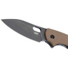 CRKT Pilar III (CR5317B) 2.97" D2 Stonewashed Drop Point Plain Blade, Earth Brown Textured G-10 Handle with Blackwashed Stainless Steel Back Handle