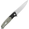 Bestech Swordfish (BTKG03K) 3.94" CPM-Magnacut Satin Drop Point Plain Blade, Beige G-10 Handle with a Black G-10 Bolster