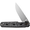 We Knife Navo (WE220266) 3.25" CPM-20CV Satin Drop Point Plain Blade, Black and White Aluminum Foil Carbon Fiber Handle