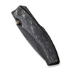 WE Knife Swordfin (WE230672) 3.28" CPM-20CV Blackwashed Tanto Plain Blade, Black Shredded Carbon Fiber Handle